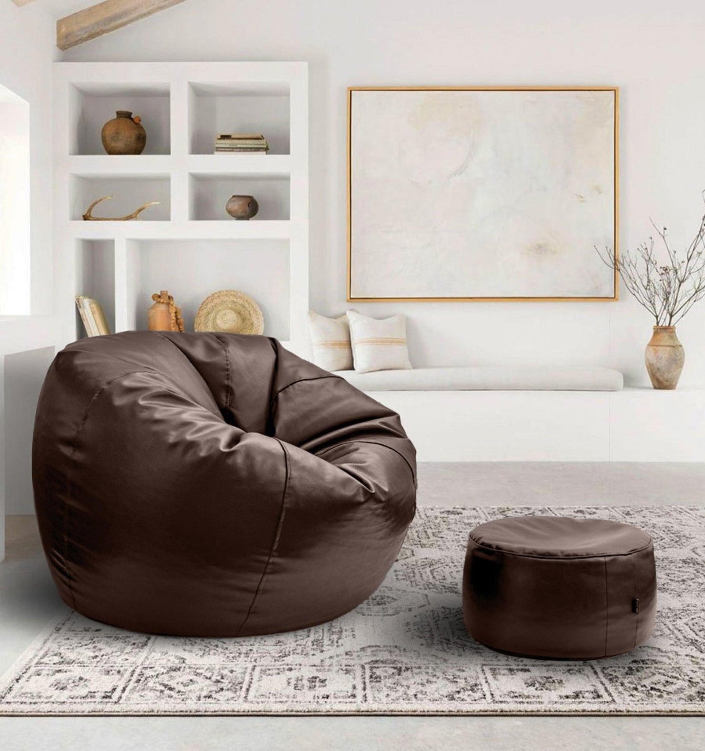 BROWN - PUFFY BEAN BAG - 92Bedding