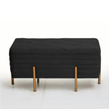 2 Seater Luxury Pleated Wooden Stool With Steel Stand-847 - 92Bedding