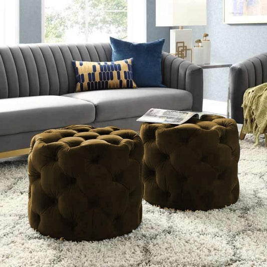 Living Room Velvet Ottoman Stool-670 - 92Bedding