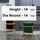 Luxury Wooden Round stool With Steel Stand -311 - 92Bedding