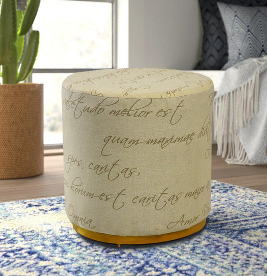 Large Pouffe Printed Stool With Steel Frame -1144 - 92Bedding