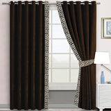 2 Pc's Luxury Velvet Embroidered Curtains With 2 Belts 15 - 92Bedding