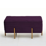 2 Seater Luxury Pleated Wooden Stool With Steel Stand-848 - 92Bedding