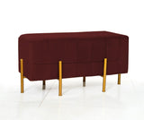 2 Seater Luxury Velvet Wooden Stool With Steel Stand-878 - 92Bedding
