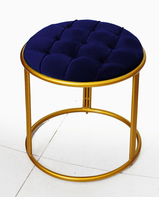 Luxury Velvet Round Stool With Steel Stand -897 - 92Bedding