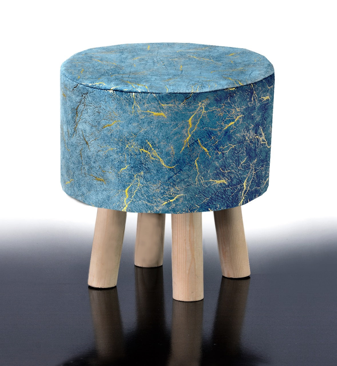 Wooden stool Velvet Sprinkle Round Shape- 1292