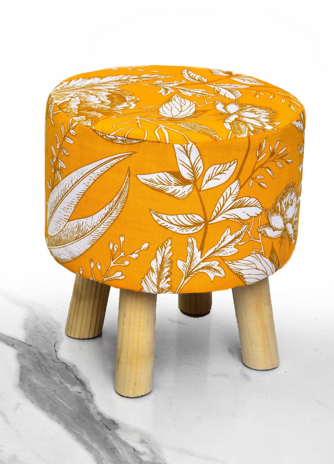 Wooden stool Printed Round Shape- 1238 - myhomestyle.pk