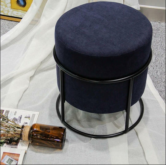 Luxury Wooden Round stool With Steel Stand -1129 - 92Bedding