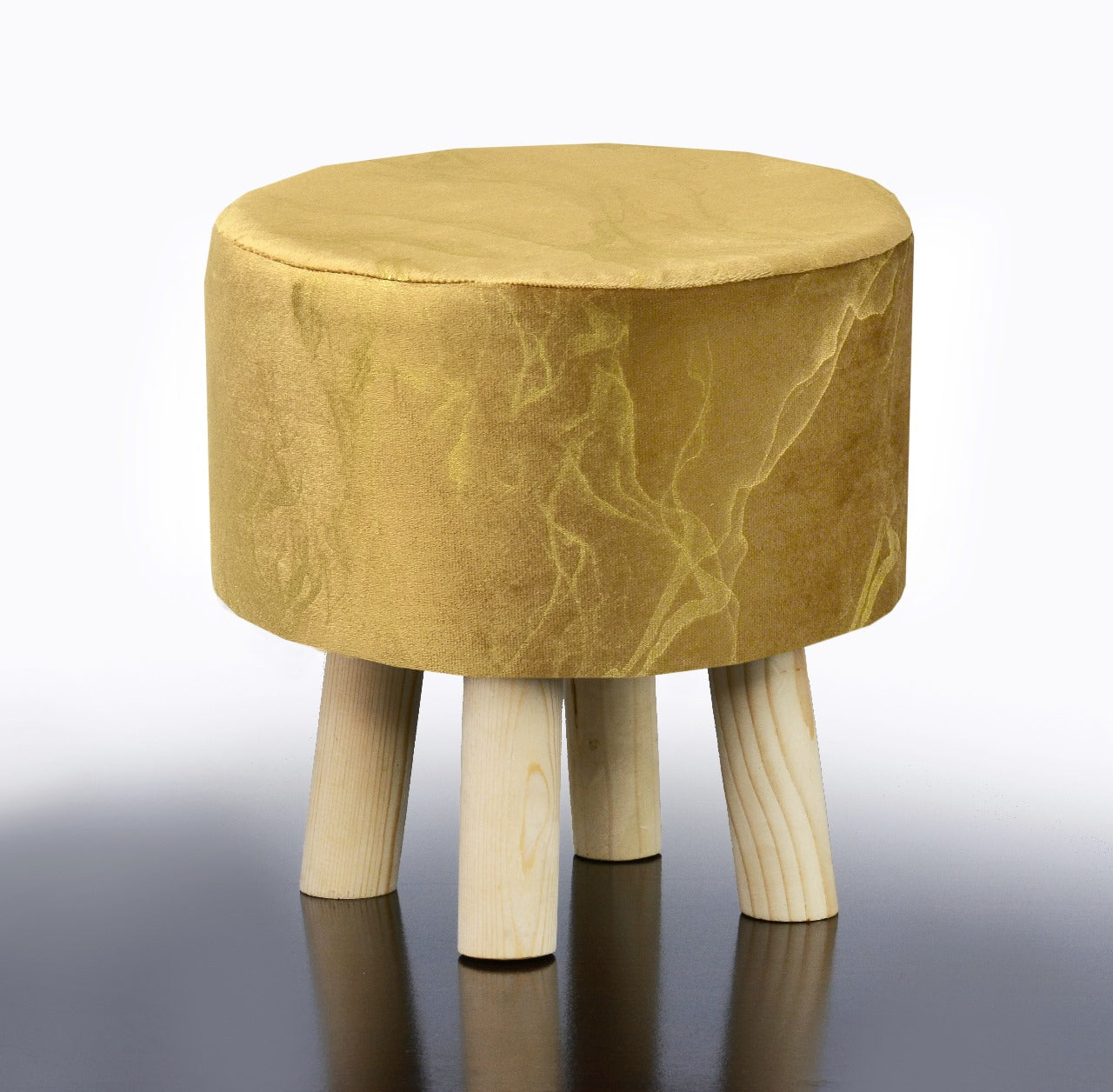 Wooden stool Velvet Sprinkle Round Shape- 1284