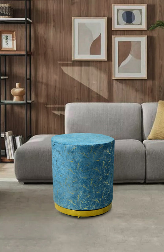 Large Pouffe Velvet Sprinkle Stool With Steel Frame -1289