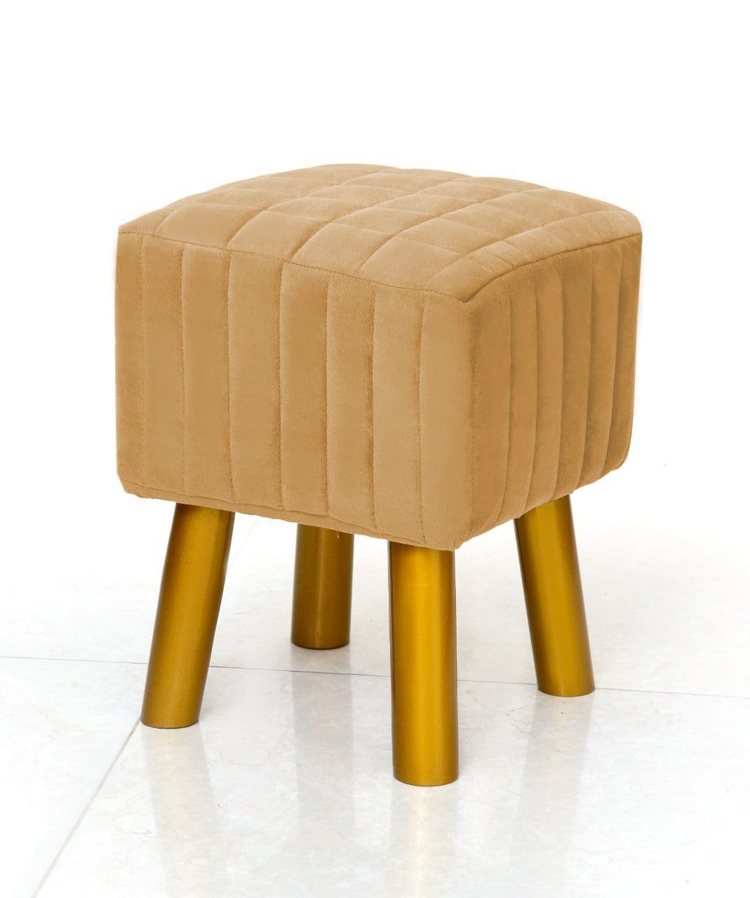 Wooden Velvet stool Square shape-867 - 92Bedding