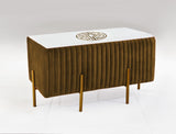 Wooden stool 2 Seater Embroidered With Steel Stand -356 - 92Bedding