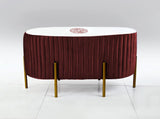 2 SEATER LUXURY EMBROIDERED VELVET STOOL WITH STEEL STAND-893 - 92Bedding