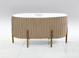 2 SEATER LUXURY EMBROIDERED VELVET STOOL WITH STEEL STAND-895 - 92Bedding