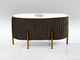 2 SEATER LUXURY EMBROIDERED VELVET STOOL WITH STEEL STAND-896 - 92Bedding
