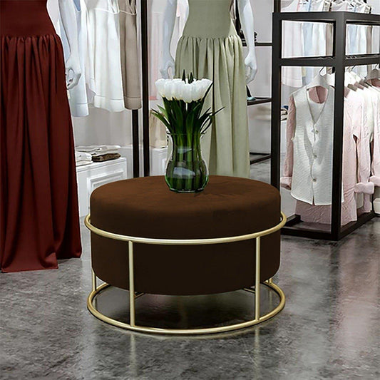 Luxury Wooden Round stool With Steel Stand -303 - 92Bedding