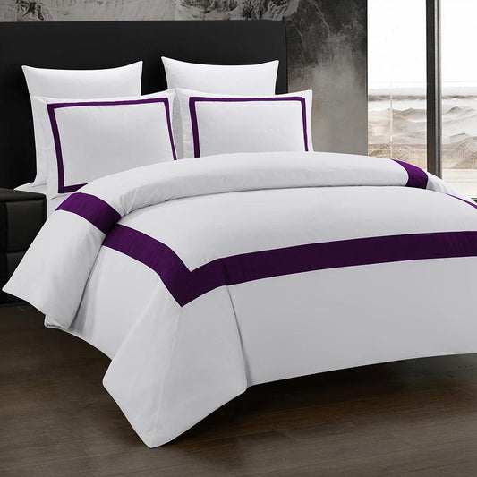 6 Pcs Mitered Corner Sateen Duvet Set - 92Bedding