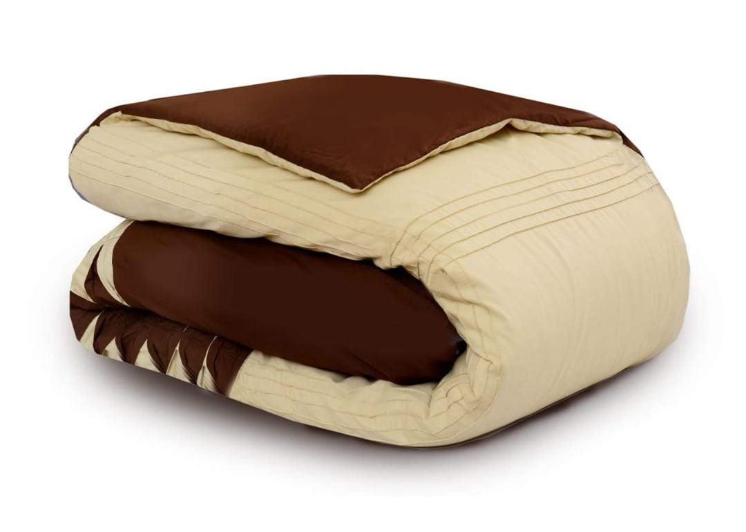 6 Pcs Pleated Duvet set Brown & Beige - 92Bedding