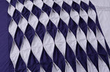 6 Pcs Pleated Duvet set Navy & White - 92Bedding