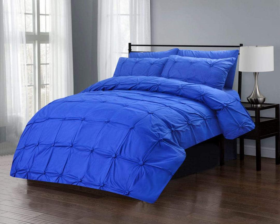 6 pcs Round Woven Duvet Set Navy - 92Bedding