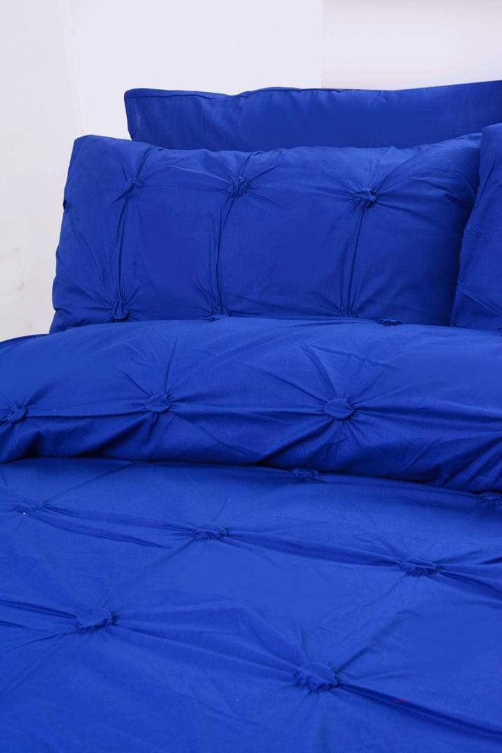 6 pcs Round Woven Duvet Set Navy - 92Bedding