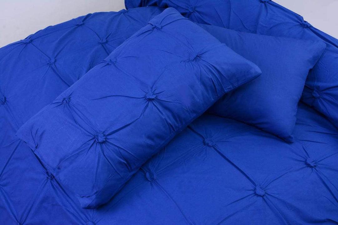 6 pcs Round Woven Duvet Set Navy - 92Bedding