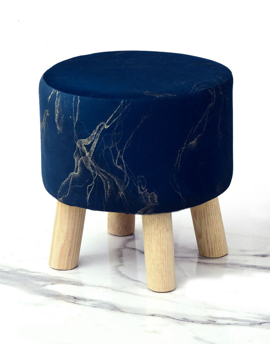 Wooden stool Velvet Sprinkle Round Shape- 1290