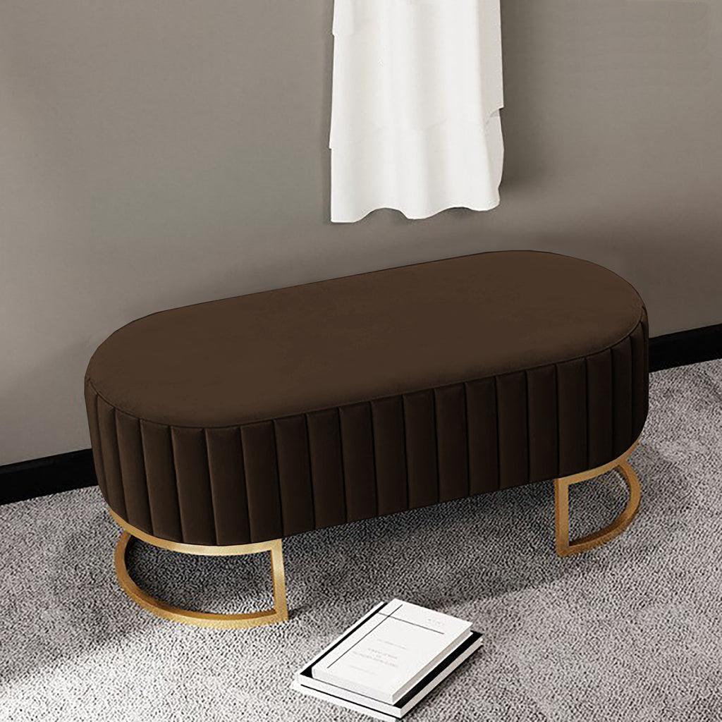 2 Seater Luxury Wooden Stool With Steel Stand 701 - 92Bedding