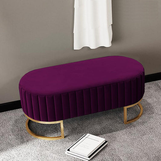 2 Seater Luxury Wooden Stool With Steel Stand 700 - 92Bedding