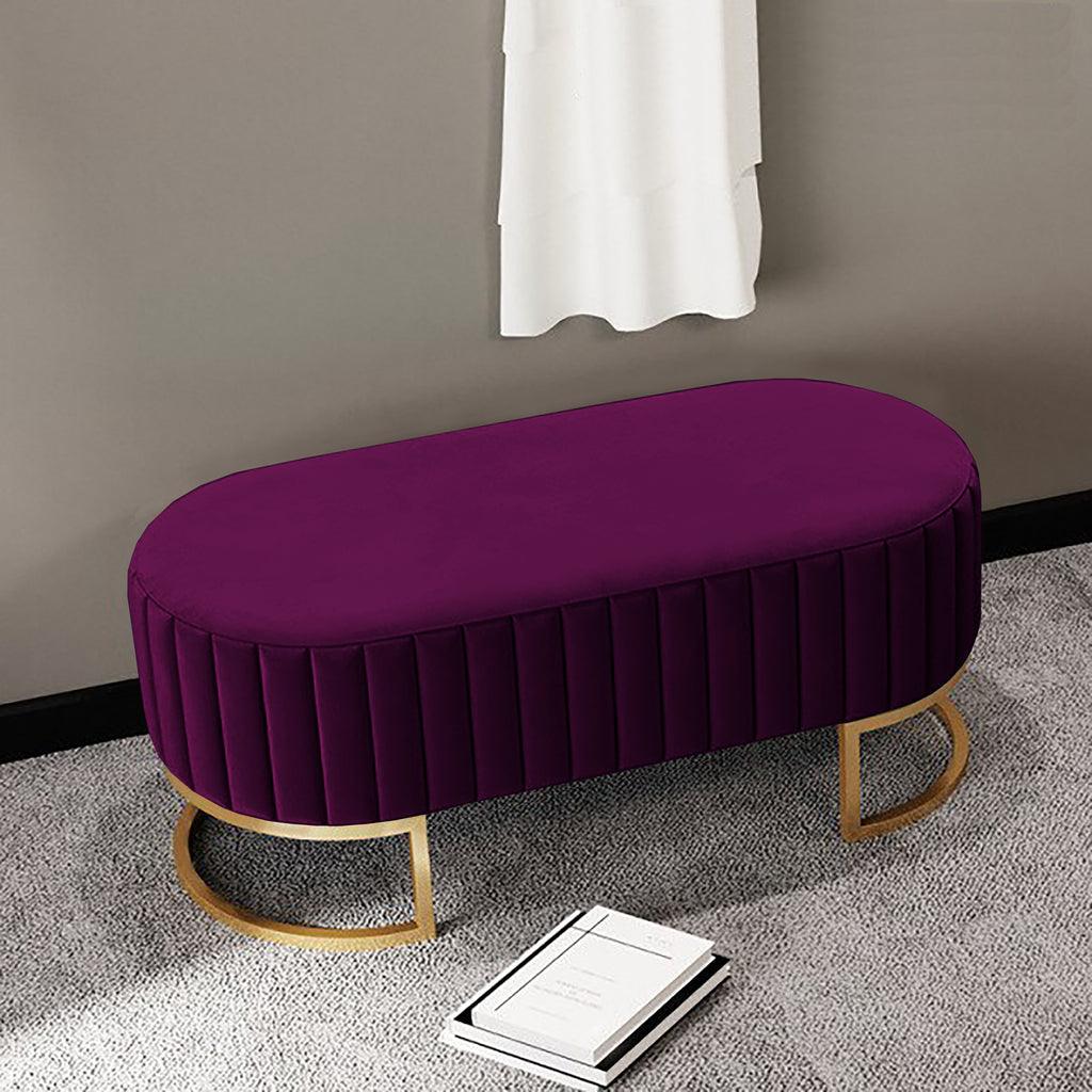 2 Seater Luxury Wooden Stool With Steel Stand 700 - 92Bedding