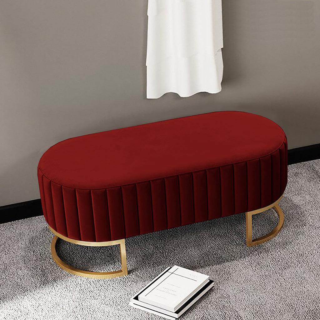 2 Seater Luxury Wooden Stool With Steel Stand 702 - 92Bedding