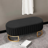 2 Seater Luxury Wooden Stool With Steel Stand 703 - 92Bedding