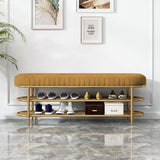 3 Seater Luxury Wooden Stool With Steel Stand And Shoe Rack -499 - 92Bedding