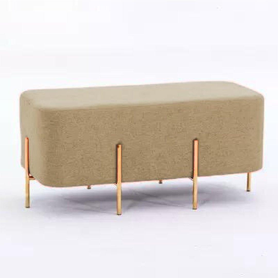 2 Seater Luxury Wooden Stool With Steel Stand-518 - 92Bedding