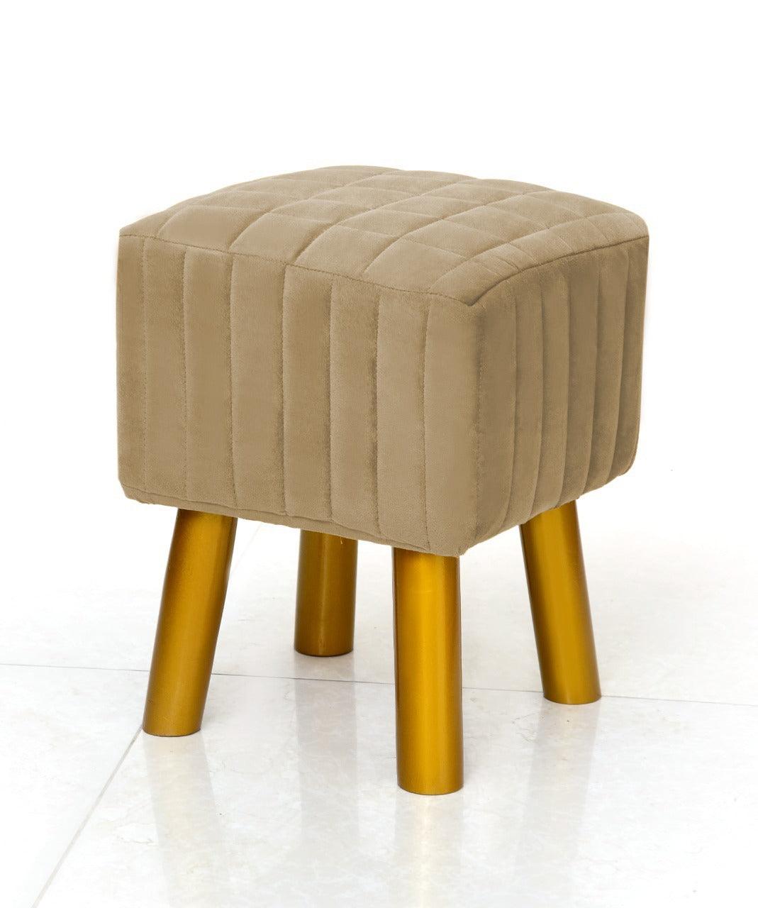 Wooden Velvet stool Square shape-865 - 92Bedding