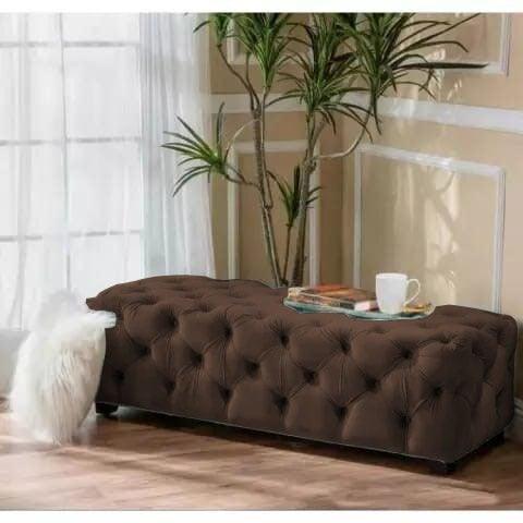 Living Room Large Velvet Ottoman Stool-648 - 92Bedding