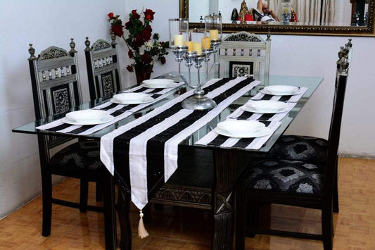 7 pcs Table Runner Set With Place Mats - 92Bedding