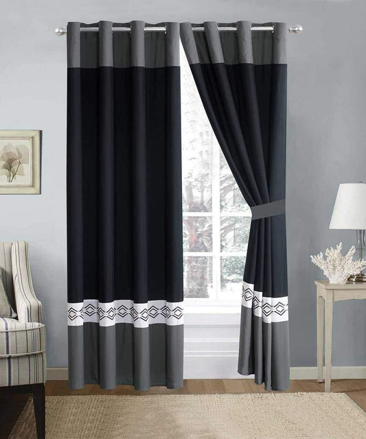 Elegant Embroidered Curtain 01 - 92Bedding