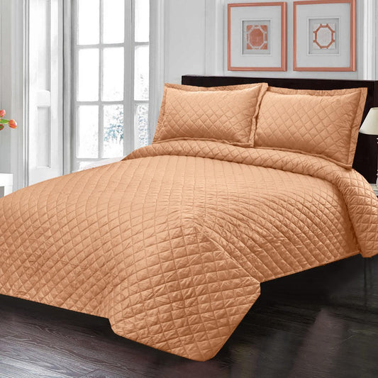 3 Pcs Pure Luxury Bedspread Orange - 92Bedding