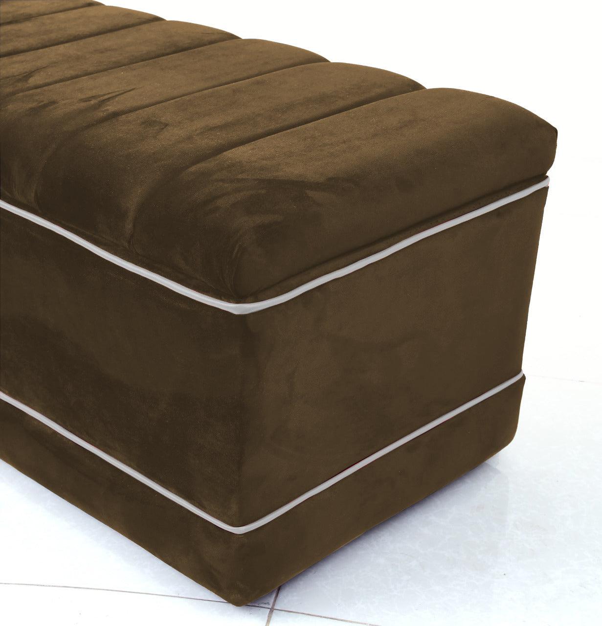 Luxury 3 Seater Velvet Ottoman Storage Box -959 - 92Bedding