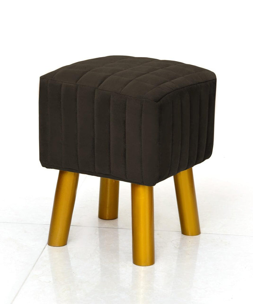 Wooden Velvet stool Square shape-868 - 92Bedding