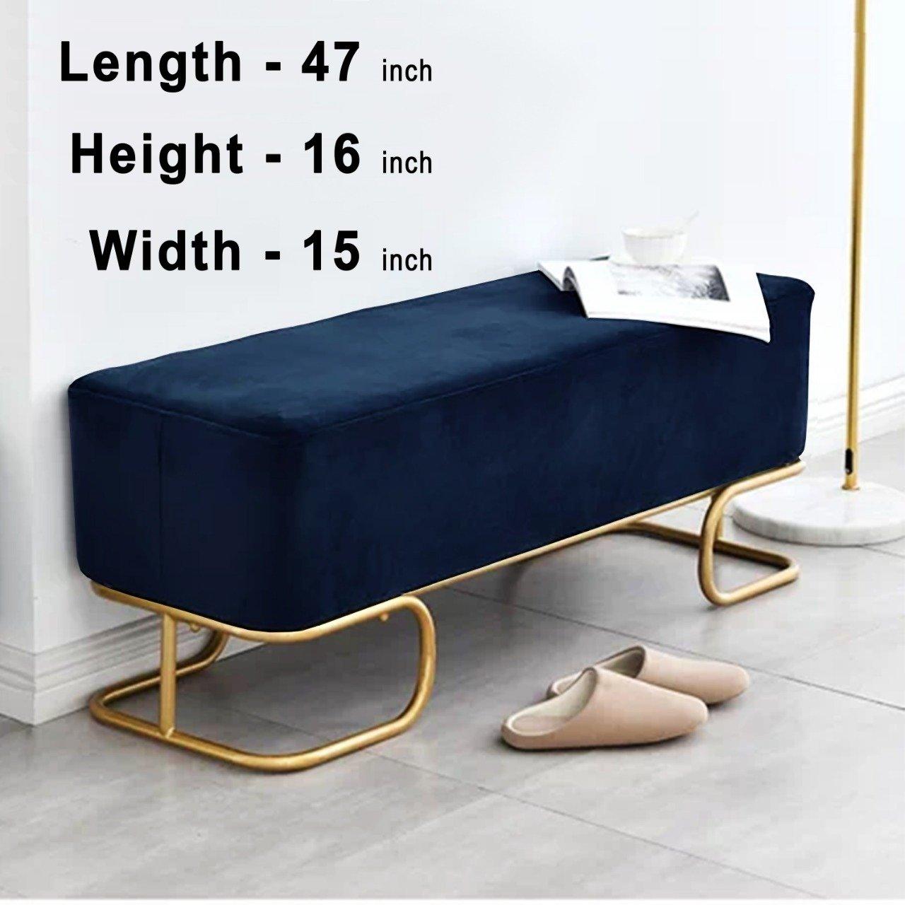 Luxury Wooden stool 3 Seater With Steel Stand -328 - 92Bedding