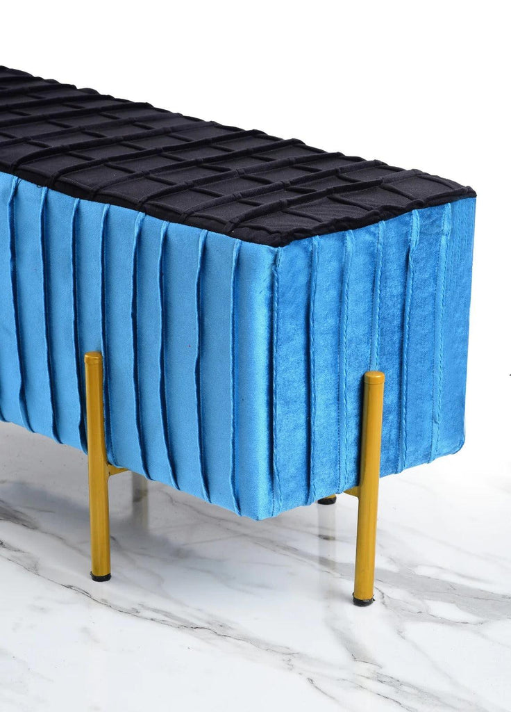 2 Seater Luxury Printed Stool With Steel Stand -1184 - 92Bedding