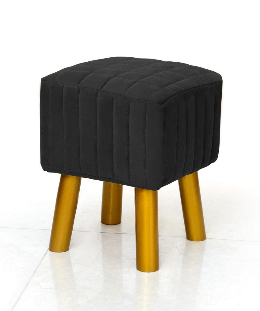 Wooden Velvet stool Square shape-870 - 92Bedding