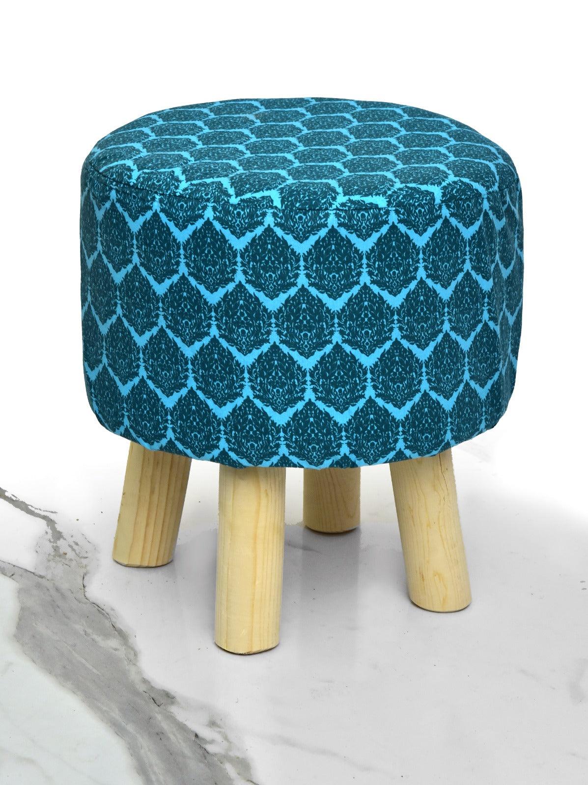 Wooden stool Printed Round Shape- 1239 - myhomestyle.pk