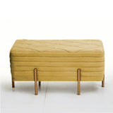 2 Seater Luxury Pleated Wooden Stool With Steel Stand-852 - 92Bedding