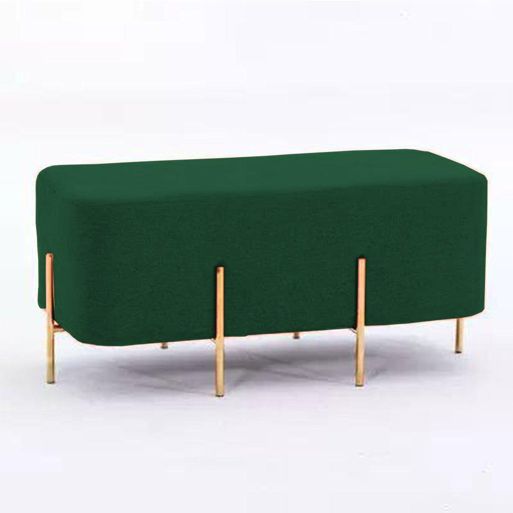 2 Seater Luxury Wooden Stool With Steel Stand-519 - 92Bedding
