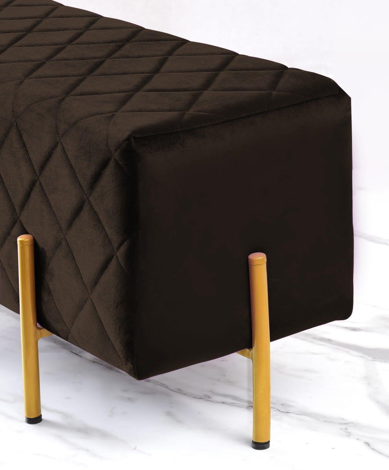 2 Seater Luxury Pleats Stool With Steel Stand -1159 - 92Bedding