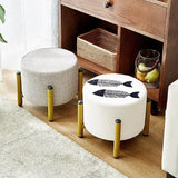 Drone Shape Round stool With Steel Legs Printed- 491 - 92Bedding