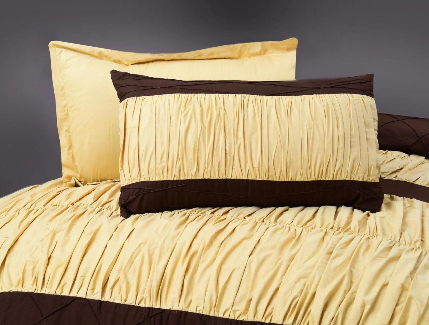 Luxury 8 pcs Frilly Cross Pleated Duvet Set - 92Bedding